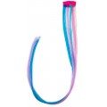 Lukky Fashion Прядь накладная на заколке, трехцветная, 50 см, пастельная розово-голубая, пакет с под