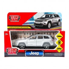 Машина металл JEEP GRAND CHEROKEE 12 см, двери, багаж, инерц, серый, кор. Технопарк