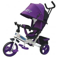Велосипед 3-х кол с ручкой упр.тормоз,наклонная спинка,коляс,крыша (фиолетовый)